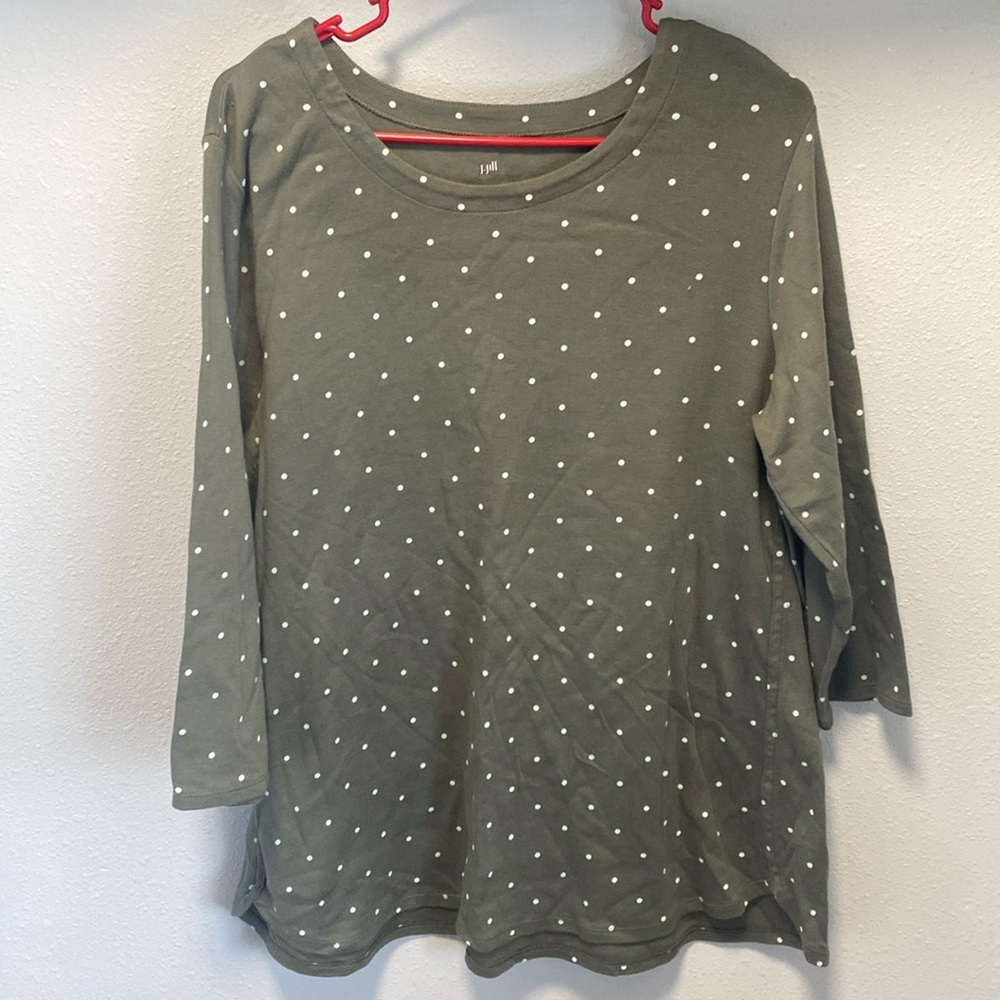 J Jill Pima 3/4 sleeve scoop neck tee